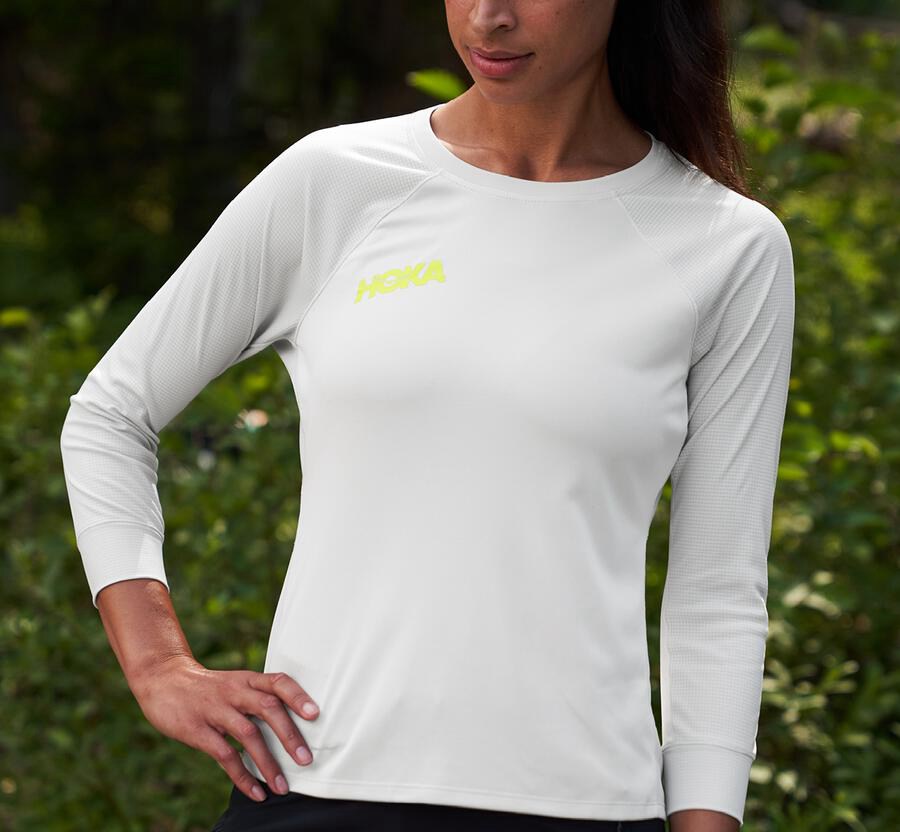 Hoka One One Performance 3/4 Sleeve Top Dam - Vita - YKWCQ-7145